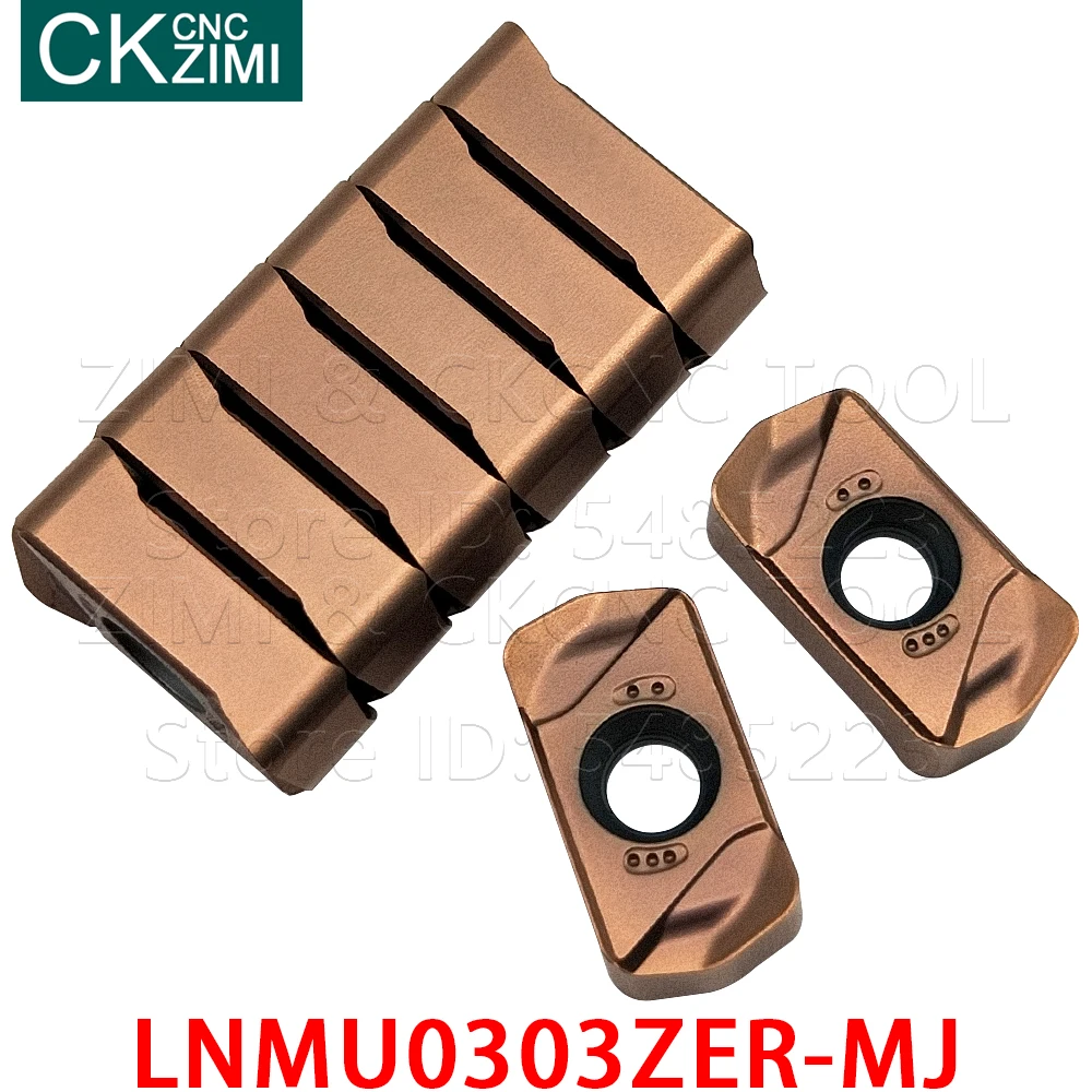 LNMU0303ZER-MJ de metal CNC LNMU 0303 ZER MJ, insertos de fresado de alimentación rápida, doble cara, 10P, para LNMU03