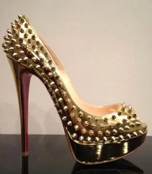 Escarpins à plateforme à talons super hauts pour femmes, clous RiSALE, cuir verni, Peep-Parker, sandales de mariage pour femmes, nude, noir, rouge, or, 14cm