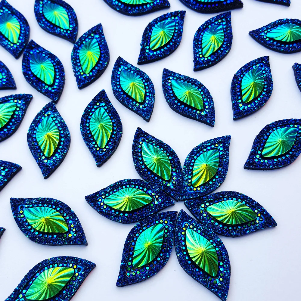 Harz Tiefe Blau 15x30mm S form Lose Perlen Kunstwerke Nähen auf Strass Steine und Kristalle Für Design diy Nähen Kleidung Proms