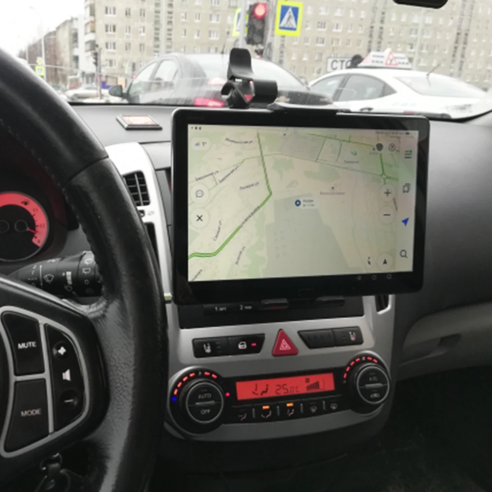 XNYOCN Adjustable Car CD Slot Tablet Phone Car Holder for iPhone 12 11 8 XR Samsung 4-12 Inch Tablet Stand for iPad Pro Air Mini