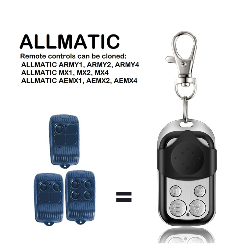 

For ALLMATIC AEMX1 AEMX2 AEMX4 EUROPE AUTO ARMY2 ARMY1 ARMY4 MX1 MX2 MX4 Garage Remote Control Clone 433.92MHz ALLMATIC Pilot