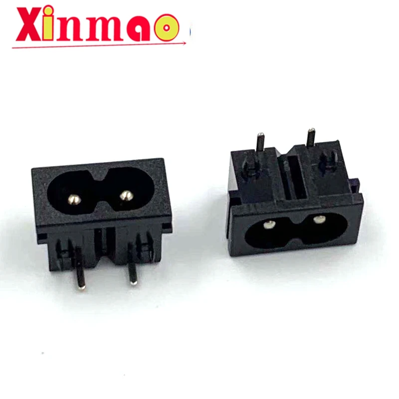 5Pcs AC power outlet Two Holes 22*12MM board 2.5A250V 8-Type Eight-Pin Socket BX-180-H01 AC Power Switch Socket Copper Connector