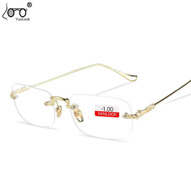 

Myopia Glasses Women Rimless Spectacle Frames Men Gold Frameless Eyeglasses For Prescription Frame