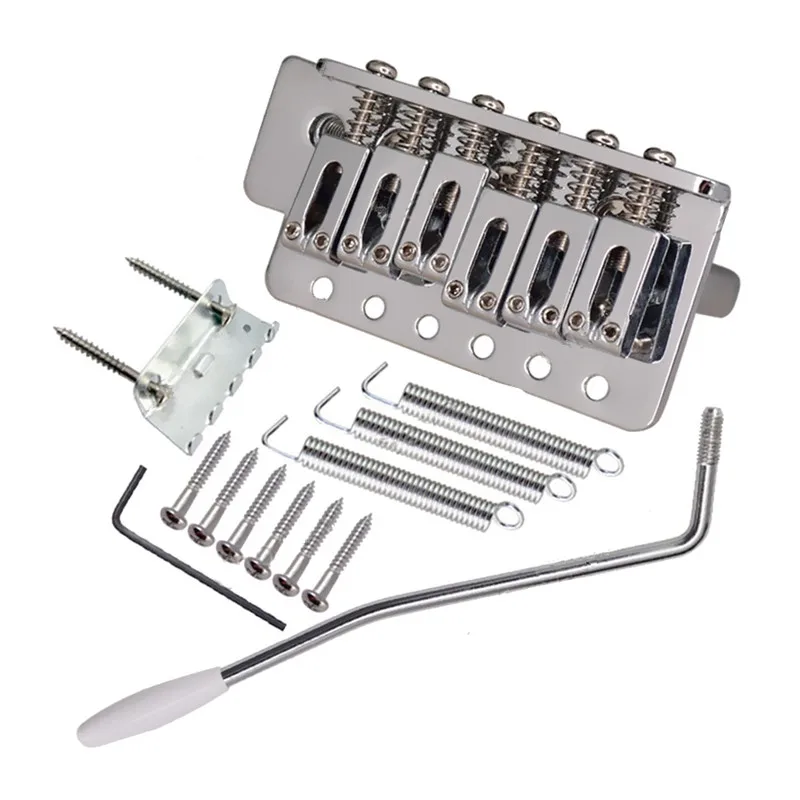 A Set Of Right Hand Left Hand Silver Color 6 Strings Electric Guitar Bridge Guitar Parts Musical Instruments Accessories