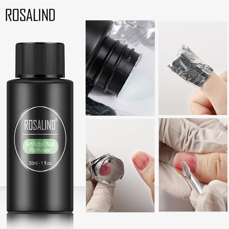 ROSALIND Remover สำหรับเล็บ Surface Cleanser UV Gel Sticky Remover Liquid เพิ่ม Shiny Effect สำหรับเล็บ30ML