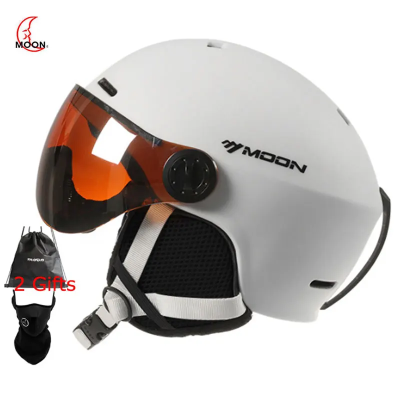 blue snowboard ski helmet white goggles Snow (White) Sky Adventure Products Featuring MIPS technology MOON Skiing Helmet Goggles Integrally-Molded