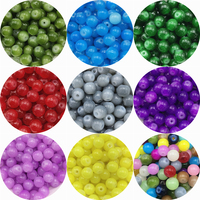 4mm 6mm 8mm 10mm Glass Beads Round Shape Loose Spacer Beads For Jewelry Making DIY Charms Bracelet Necklace Accessories