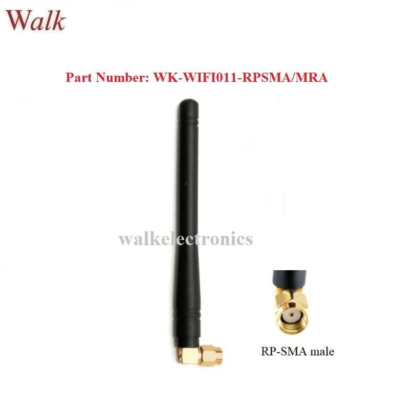 omni directional WiFi aerial/2.4GHz Antenna/Zigbee Antenna WiFi rubber antenna RP-SMA male right angle connector