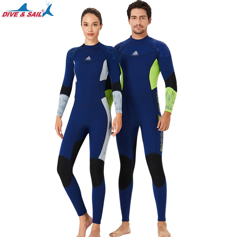 

Neoprene Diving Suit Men Women Warm Mercerized Velvet Lining Fishing Suit One-Piece Wetsuit Black Zipper 3mm Winter