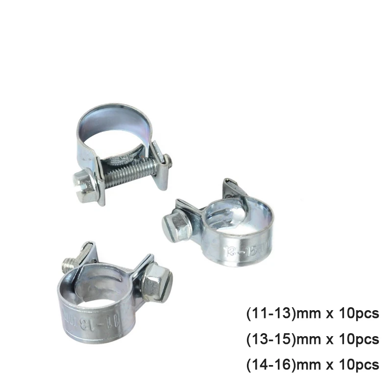 

30pcs/lot Car Fuel Injection Hose Clamp Assortment Oil Tube Clamp 1/4in 5/16in 3/8in each 10pcs