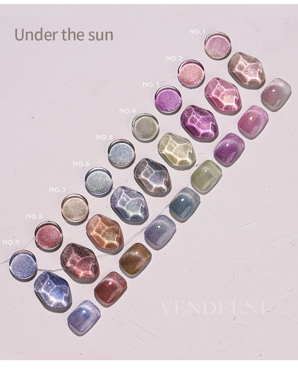 Vendeeni 9 Farben Farbwechselnder Katzenaugen-Gel-Nagellack, der bei Lichteinwirkung seine Farbe verändert, Katzenaugen-Gel-Lack für Salon-Maniküre, Nagelkunst-Gel-Lack – Detail 6