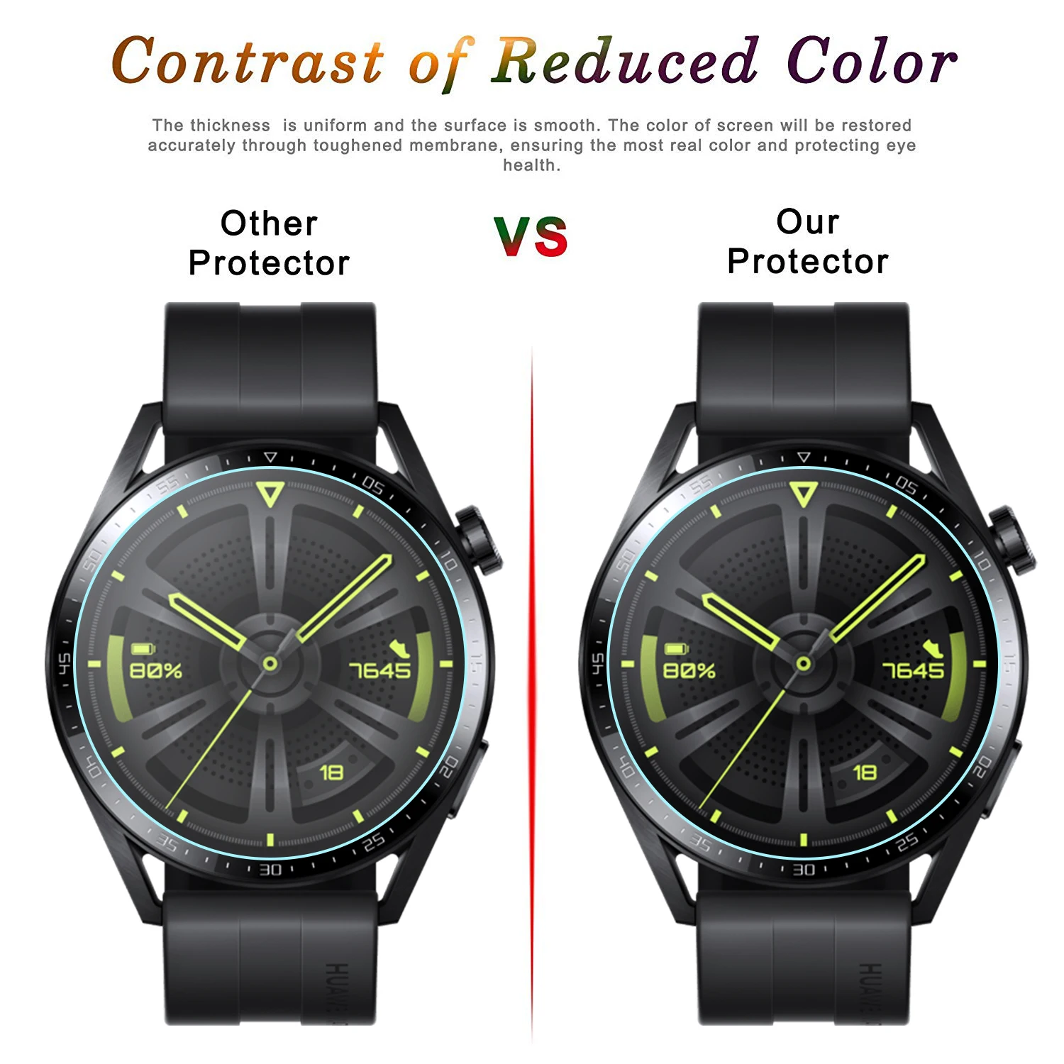 Proteggi schermo in vetro temperato per Huawei Watch GT 3 46mm HD Anti-frantumazione antigraffio accessori per pellicole protettive senza bolle