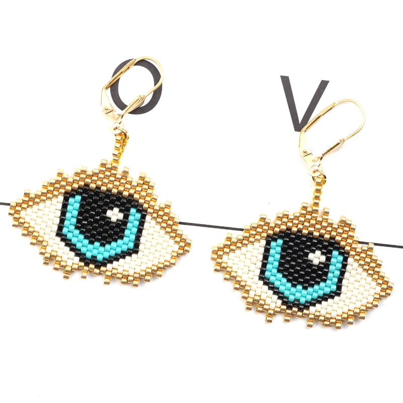 Fairywoo Gold Earrings Big Eye Pendent Earring Lady Accessroies Jewelry Ethnic Eye Earring Ins Hot Sale Delica Jewelry Wholesale