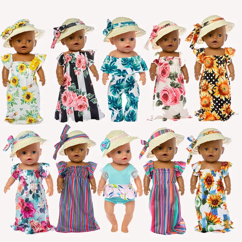 

Straw skirt Dress Doll Clothes Fit 17 inch 43cm Doll Clothes Born Baby Dress For Baby Birthday Festival Gift