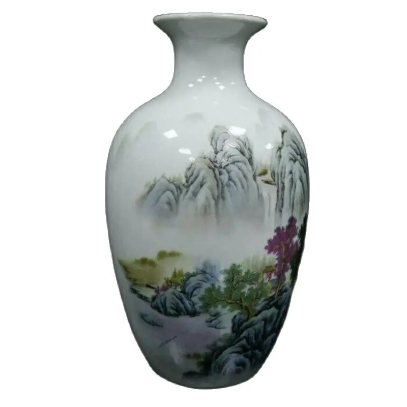 Chinese Old Porcelain Pastel Landscape  Pattern Vase