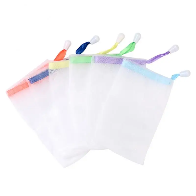 10pcs Portable Hangable Handmade Soap Saver Bag Bath Shower Travel Foaming Mesh Net Cleaning Delicate Foam Net Back Scrubbers