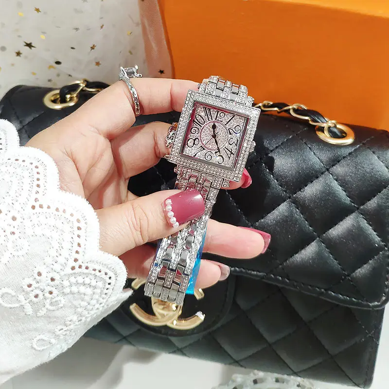 Orologi da donna di lusso con strass moda orologio da donna orologio da polso quadrato da donna di marca superiore orologio da donna regalo per