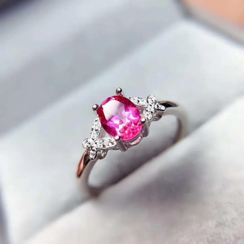 

Natural And Real Pink Topaz Ring Wedding Engagement Topaz Ring Fine Jewelry Wholesale 925 sliver Ring