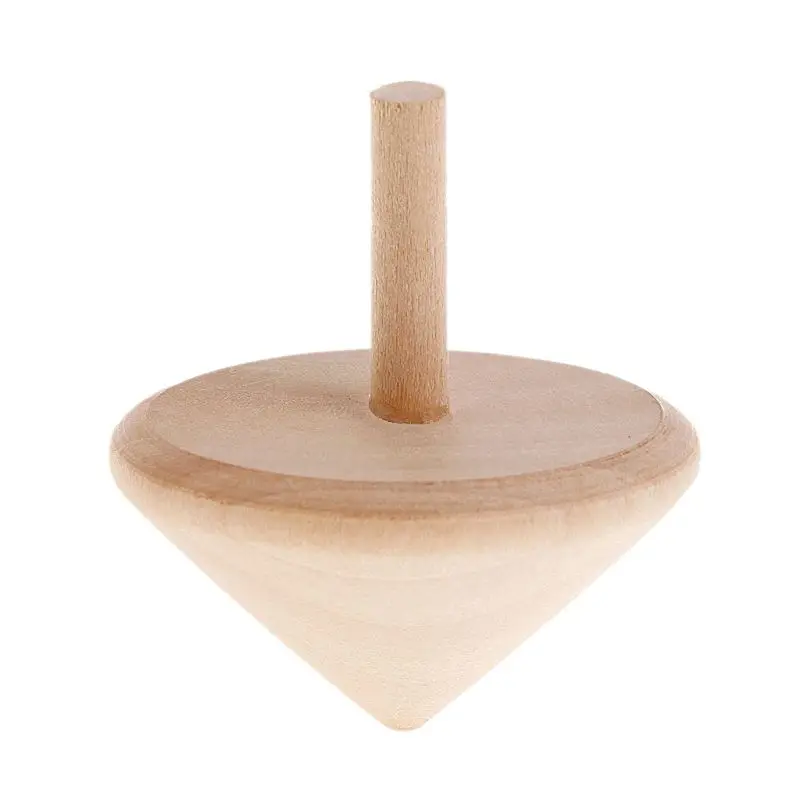 Hohe Qualität Keine Farbe Holz Spinning Tops DIY Gyroskop Spielzeug Kinder Spielzeug Kunst Handwerk 85DE