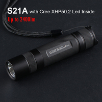 High Powerful Flashlight Convoy S21A with XHP50.2 Led Inside Black Lanterna 21700 Flash Light 2400lm Camping Fishing Torch Lamp