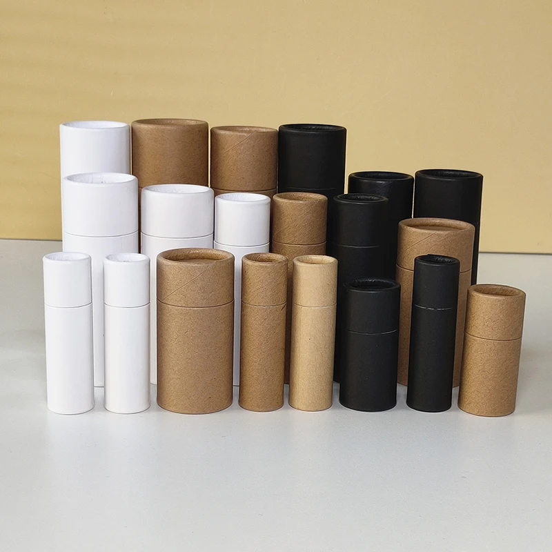 Wholesale Eco Friendly Kraft Paper Push Up Tubes Biodegradable Cardboard Cosmetic Lip Balm Deodorant Container Tube Packaging