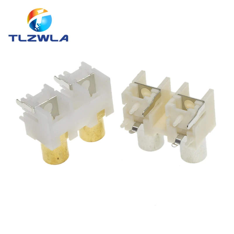 5PCS AV2-8.4-12 Gold Plated RCA Core Socket 6 Hole STB TV Plug AV JACK RCA Socket Input Audio And Video Socket AV2 Connector