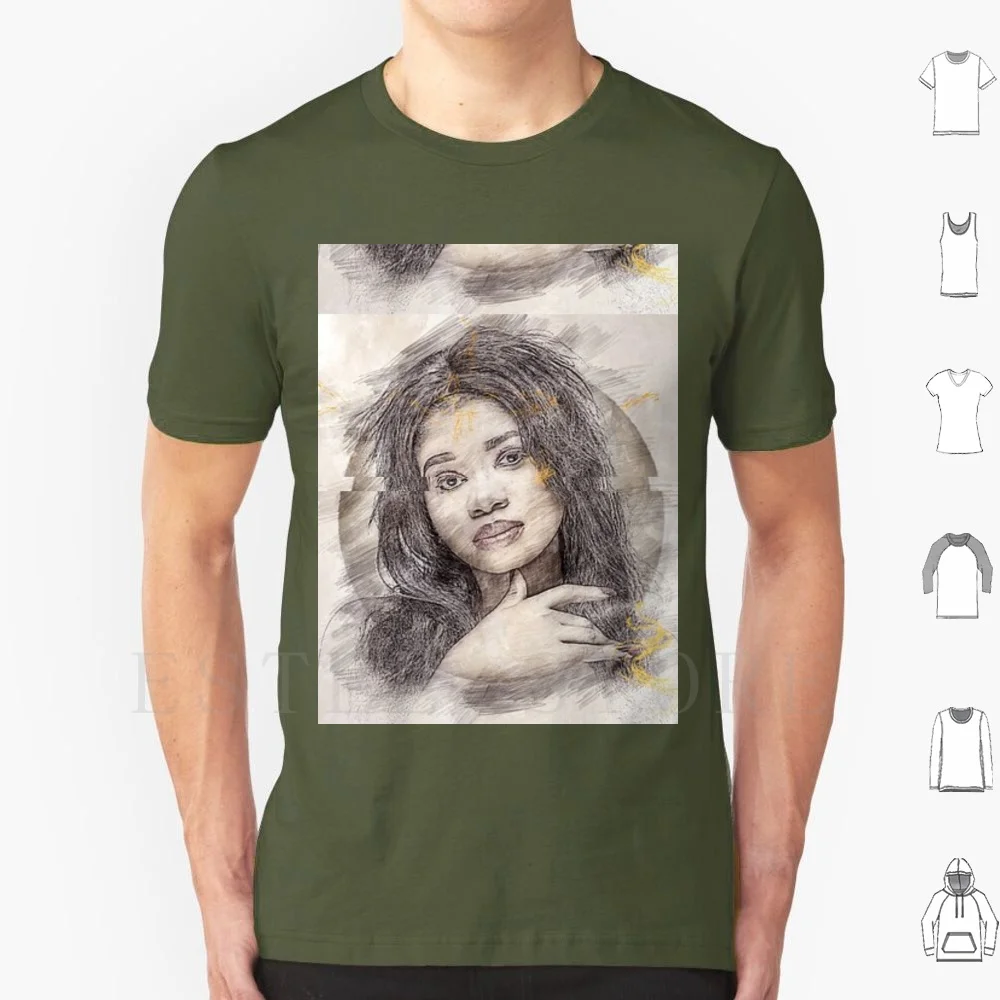 Woman Face T Shirt Print Cotton Woman Face