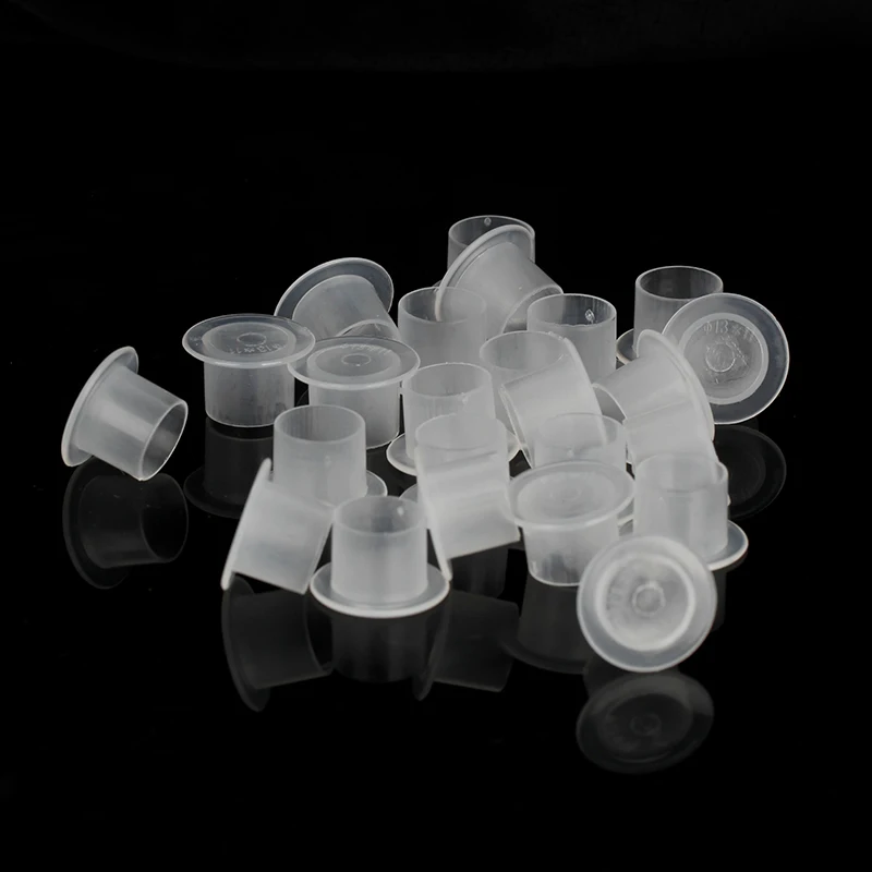 Plástico Tattoo Ink Cup, Pigmento Clear Holder, tampa do recipiente com fundo, agulha ponta Grip Supply, S, M, L, XL, 500 Pcs, 1000Pcs