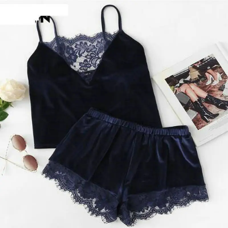 Fun And Sexy Suspender Skirt Pajamas Home Clothes Are Popular Lace Three-Point Home Clothes Are Popular