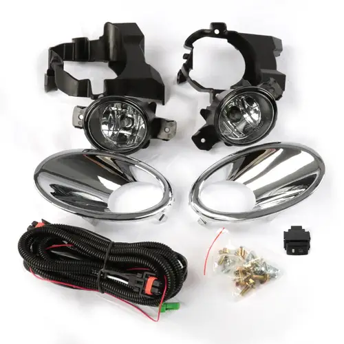 Imagen 2 del producto Para Nissan QASHQAI J10 2011 2012 2013 DULIAS conjunto de luz antiniebla cubierta de lámpara parachoques cromado coche