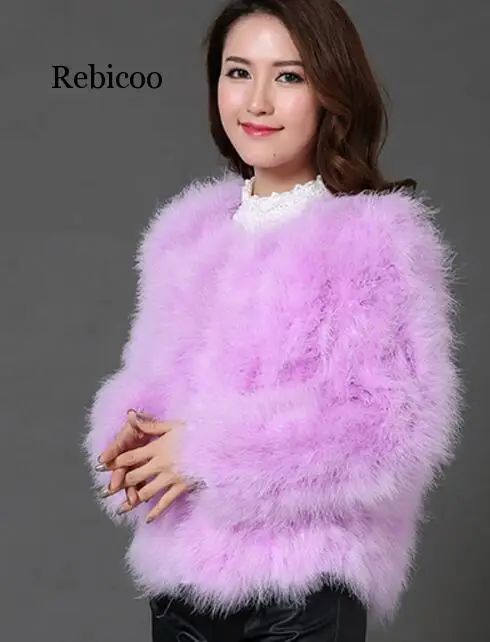 Ostrich wool fur  women feather winter jackets large size women autumn coat XS,2XL,3XL,4XL,5XL,6XL,7XL Fluffy Outerwear