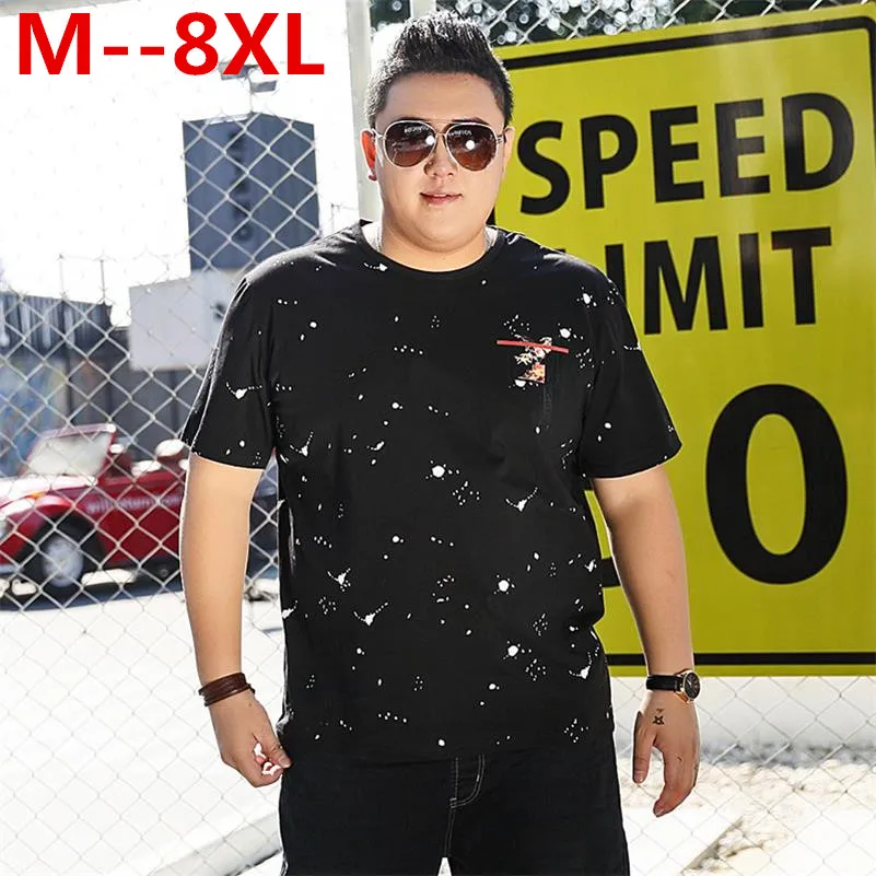 

6XL 10XL 9XL 5XL 8XL 4XL Summer New T Shirts Men Cotton Tie-Dyed Causal Short Sleeve Tops Loose Fit plus size