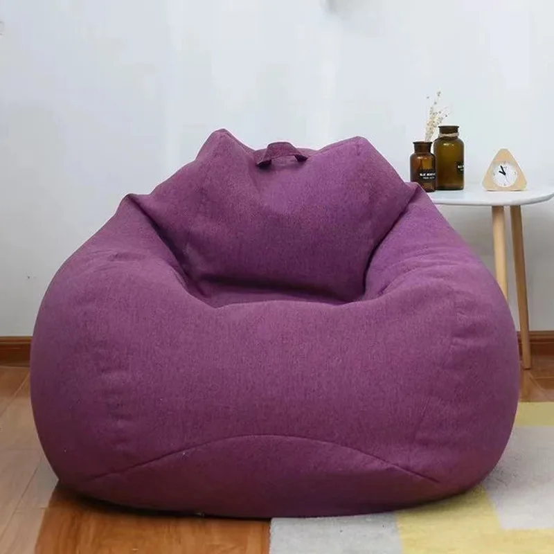 Canapés en lin sans remplissage, housse de pouf, siège de chaise longue, pouf, canapé bouffant, tatami, salon, extérieur, paresseux, gril