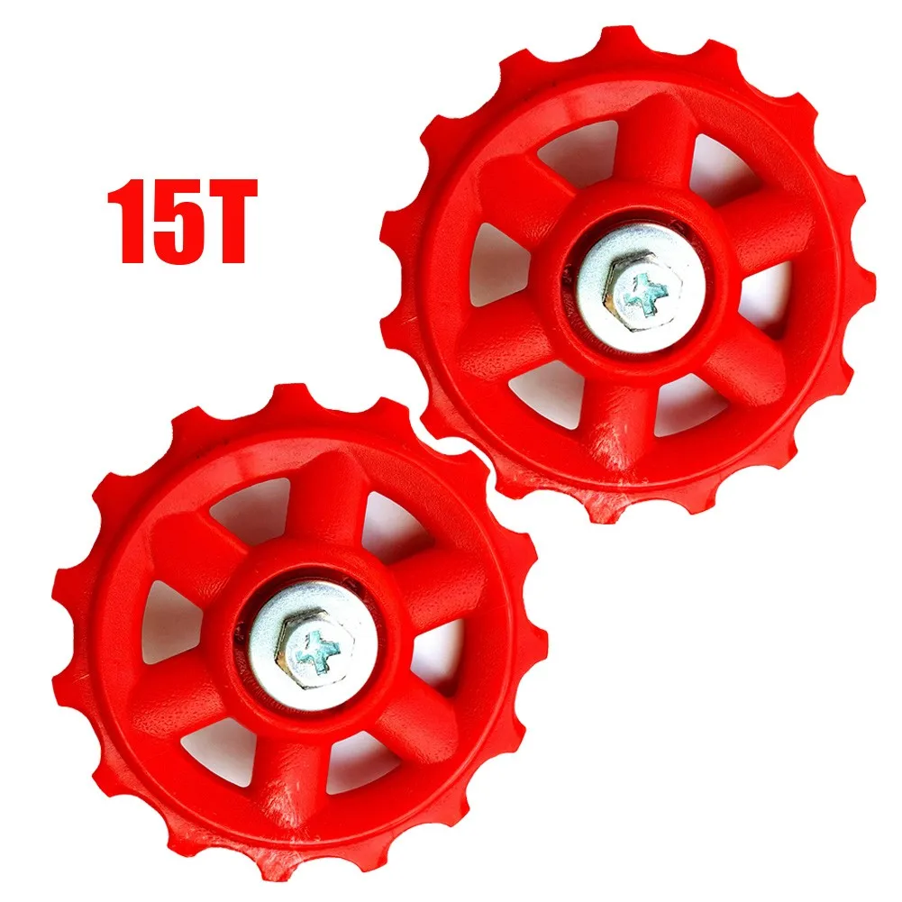 2Pcs 자전거 뒷 변속기 자키 가이드 휠 6/7/8 속도 초경량 MTB 자전거 가이드 휠 10T/13T/15T 변속기 풀리