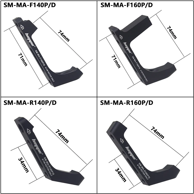 HEPPE Bike Disc Brake Mount Adapter Flat Mount to Post Mount 140mm 160mm Rotor Road Bike FM to PM Disc Brake Converter Bracket