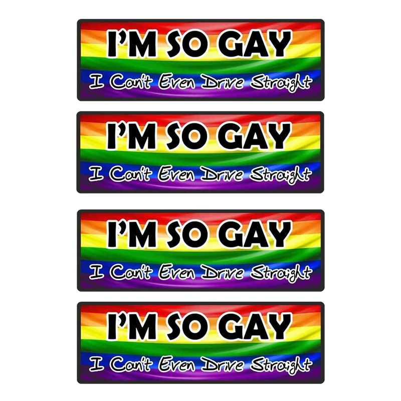 Im So Gay Rainbow Decal Bumper Trunk Car Stickers Anime Cartoon RV Waterproof Windshield Decoration JDM Van Bike Offroad RV