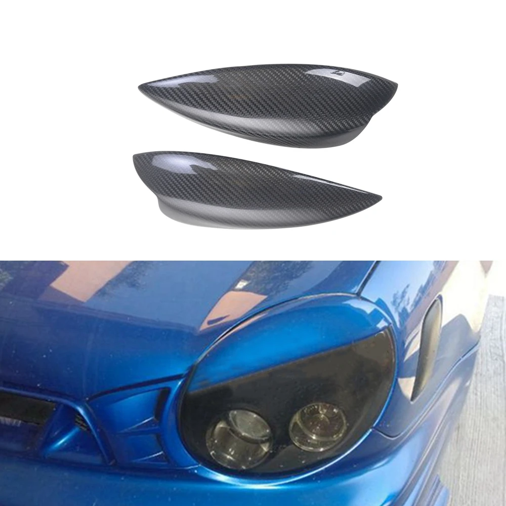 

Real Carbon Fiber From Lamp Eyelids Front Eyebrows Trim Cover Stickers For Subaru Impreza 2002-2006 Stick On Style