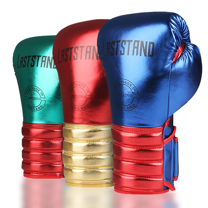 

LASTSTAND 1 Pair of Metallic Professional Kids Adult Boxing Muay Thai Training Fighting Gloves 6-12oz