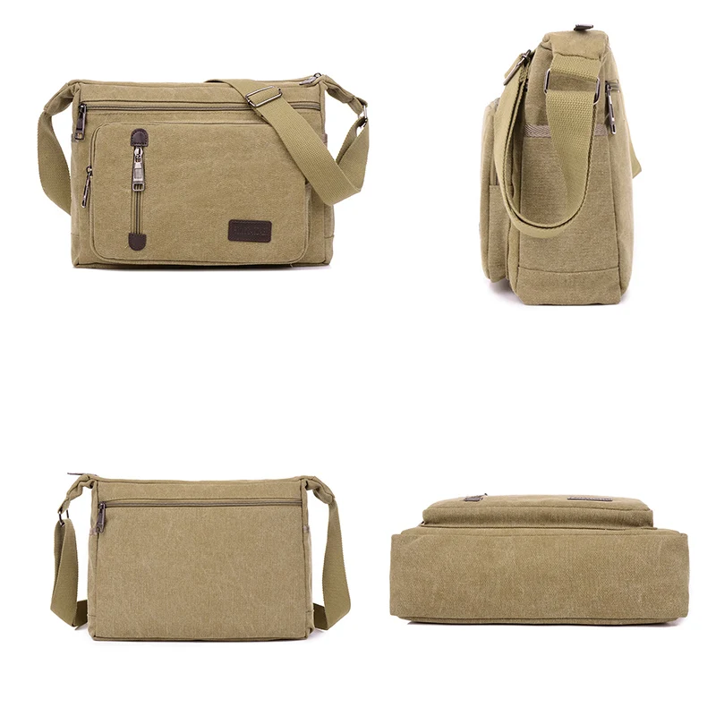 Good Qualtiy Men Travel Bag Canvas Casual Men Shoulder Crossbody Outdoor Bags Mens Travel School Retro Shoulder  Canvas Bags