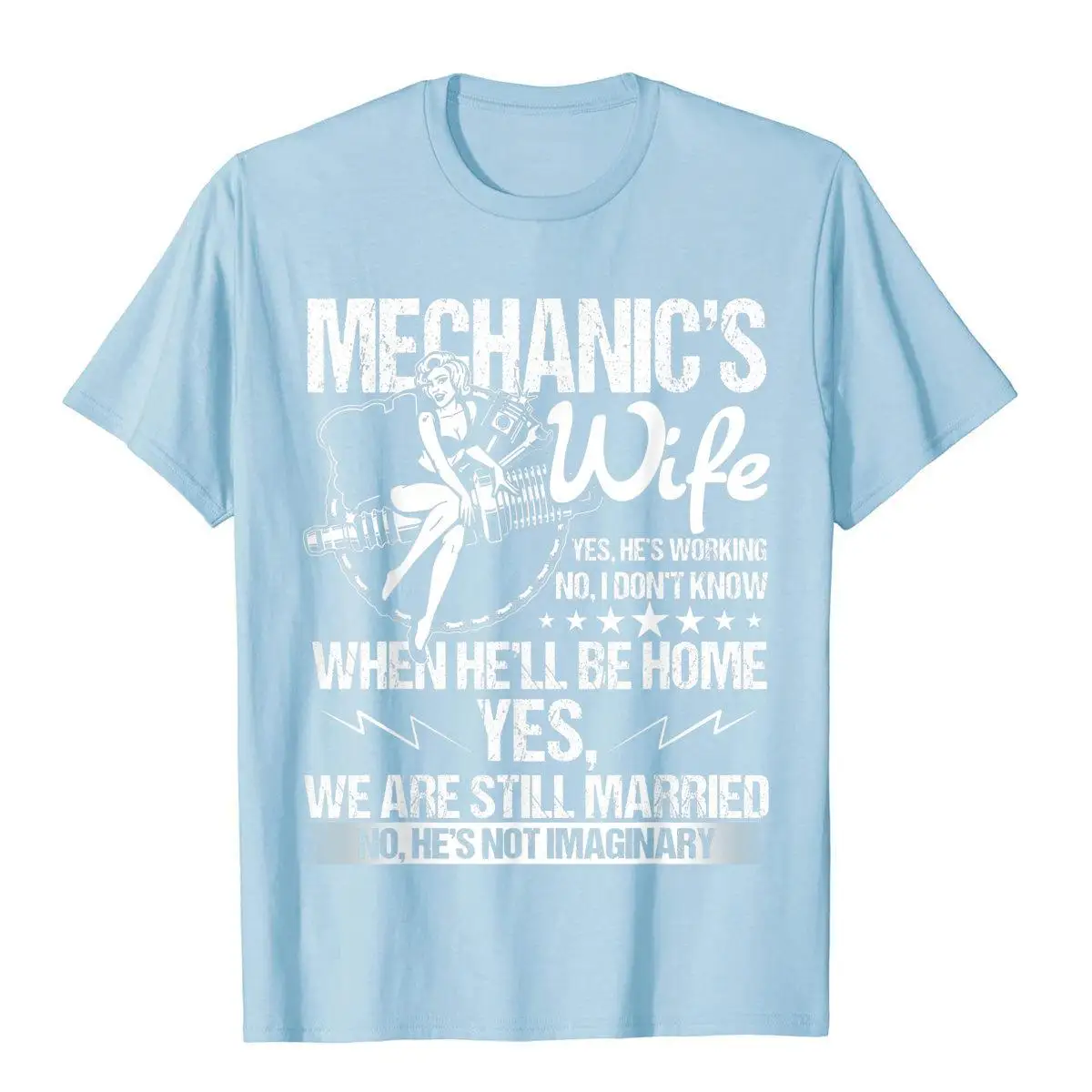 I\'m A Mechanic\'s Wife T Shirt Mechanic Husband T Shirt Tops Shirt Graphic Summer Cotton Mens Top T-Shirts Military