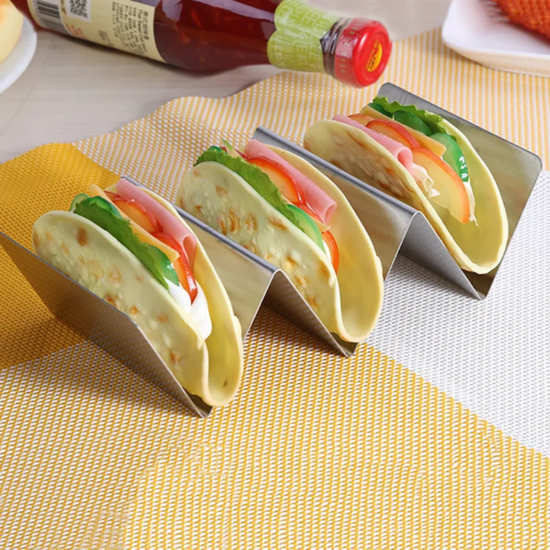 Wave Shape Taco Holder Kitchen Food Rack Shell Stainless Steel Kitchen Tool Restaurant Food Display Holders