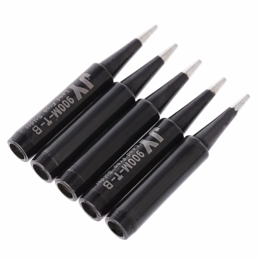 6 Pattern 5 Pcs 900M-T Copper Replacement Bevel Style Soldering Iron Solder Tip Lead-free For Hakko 936/Saike 936 852d+ 909D