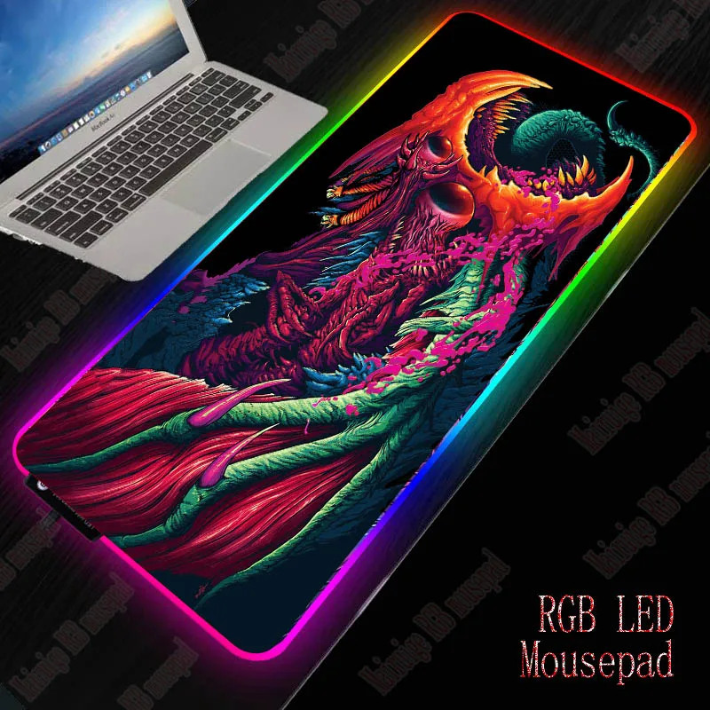 XGZ Gaming RGB Large Mouse Pad Gamer Big  Mat Computer pad Led Backlight  Keyboard Desk   for CSGO Monster Style