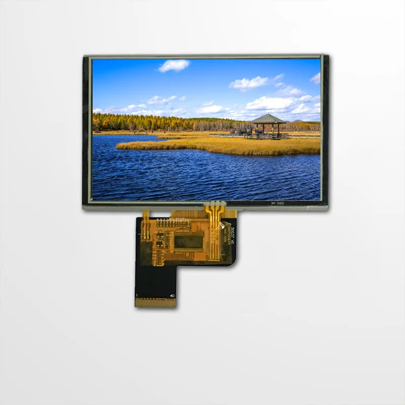 5.0 inch 800*480, ST7262, LVDS interface, full viewing angle wide operating temperature IPS LCD with resistive touch panel