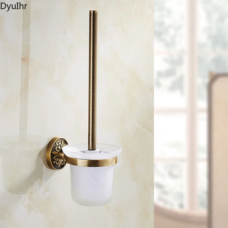 Imagem -02 - Acessórios do Banheiro Estilo Europeu Suporte de Escova de Vaso Sanitário de Parede Pendurado Espaço de Alumínio Toalete Punch- Toalete Escova Titular