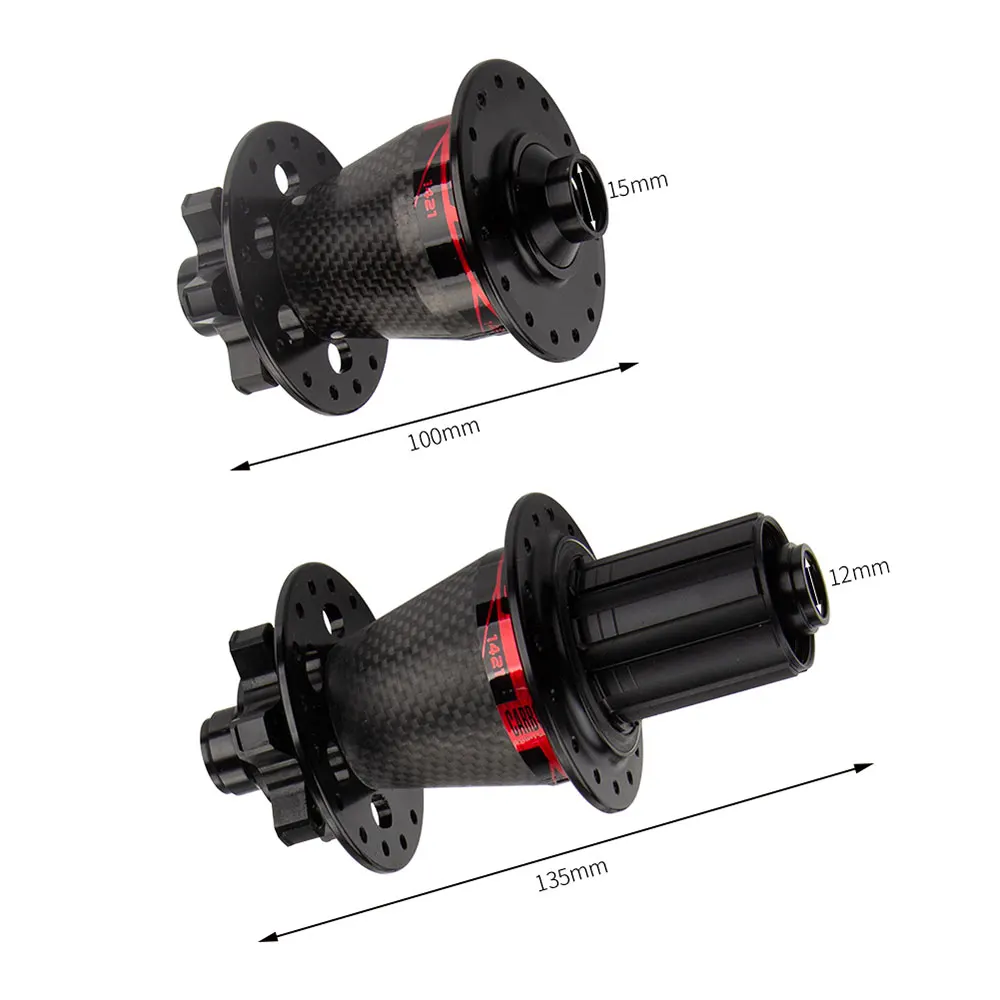 GUB MTB Quick Release Set 32 H Disc Brake QR 4 Bearings Mountain Bike Hubs Carbon Fiber + Aluminum Alloy 8-13 Speed Parts