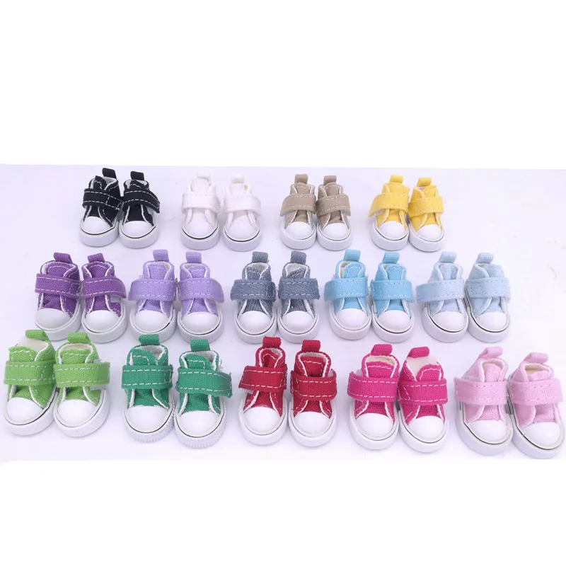 Tilda 3.6cm Fabric Doll Shoes For Blythe Doll Ob24 Toy Doll 1/8,Canvas Sneakers Shoes for EXO KPOP Stuffed Doll 1/6 Joint Body