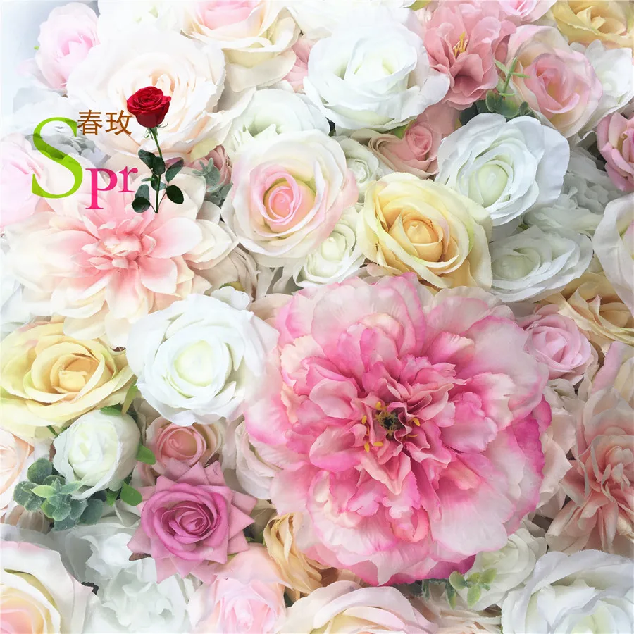 SPR Silk Flower Wall Backdrop Wedding Decoration peony hydrangea flower wall