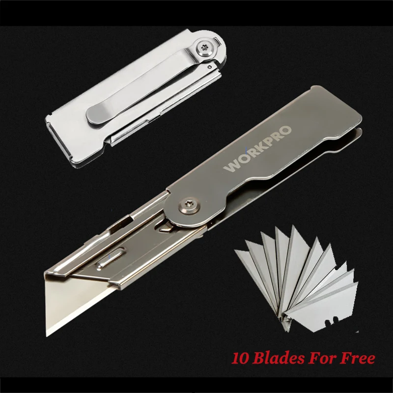 Mini Folding Utility Knife Set Quick Change Pocket Utility Knife with Belt Clip Blade Knife for Cutting Box Paper EDC Tool