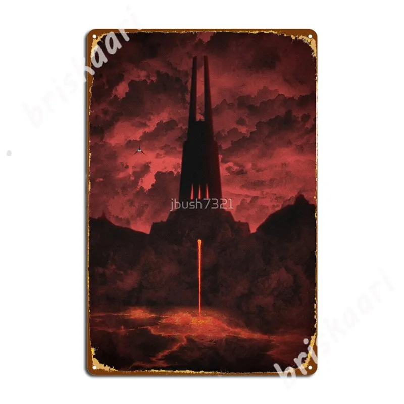 Dark Lord's Castle On Lava Planet Metal Signs Painting Décor Retro Cinema Kitchen Living Room Tin sign Posters